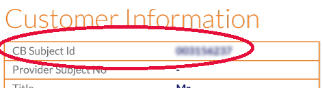 A CB Subject Id in a credit report