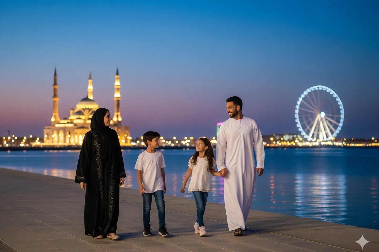 A family of four in Sharjah, Dubai.
