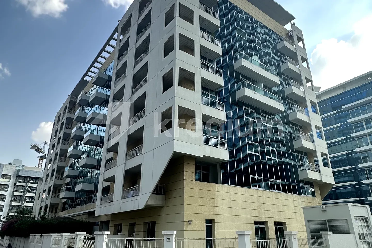 A modern mid-rise residential building