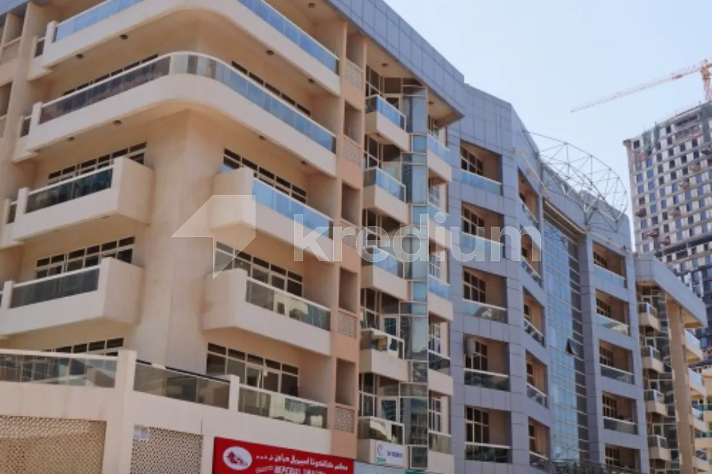 A mid-rise residential building