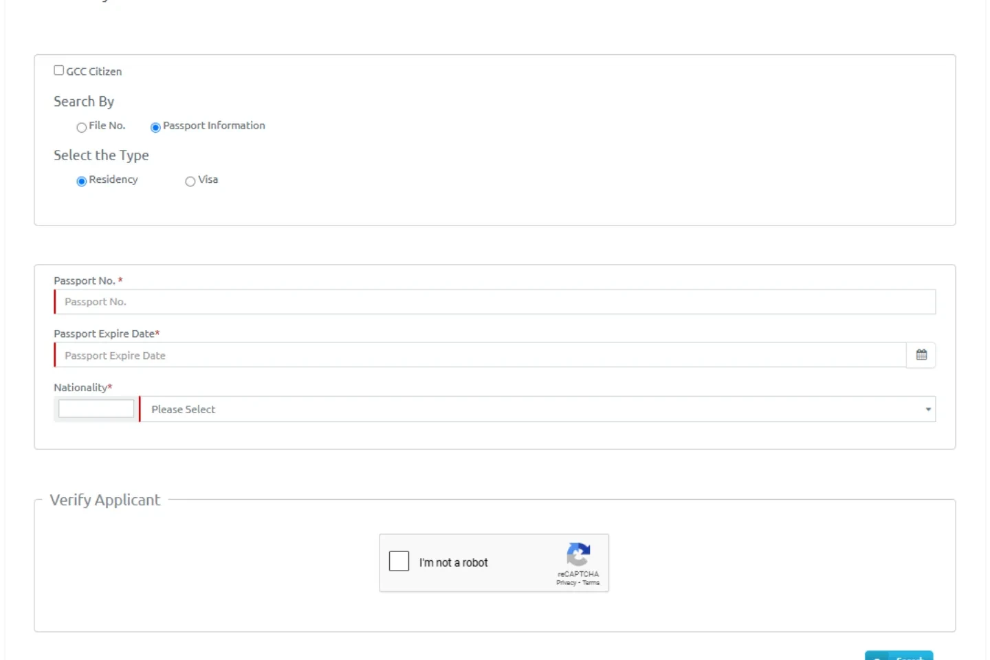 ICP Smart Services page for checking visa status